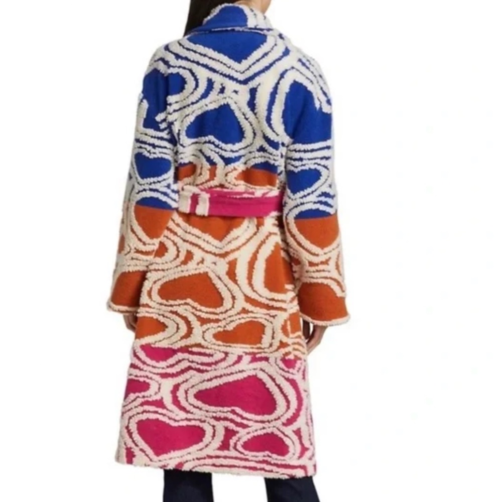 FARM Rio - NWT - Wool Blend Hearts Fleece Coat - Size Medium - Picture 3 of 6